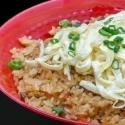 Japanese Fried Rice with Eggs a Meat Piecesnd